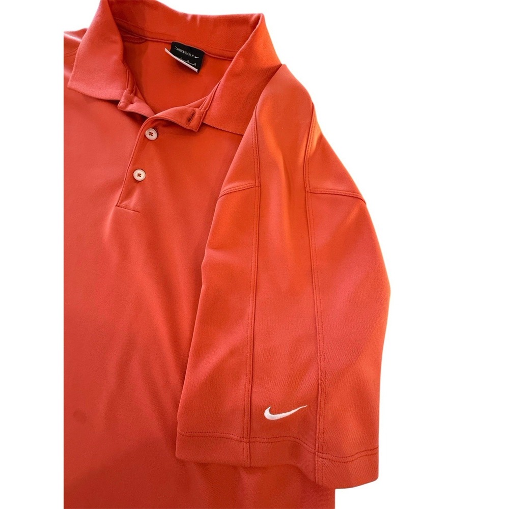 Nike Golf Dri Fit Golf Polo Shirt, Short Sleeve, Orange Salmond Men's Size Large - Picture 2 of 3